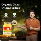 Organic India Pure Cow Ghee, 1 L | Labs Tested on 250+ Parameters | Certified Organic | Glass Bottle | Sourced from Organically Fed Cows | Authentic Taste, Rich in Healthy Fat