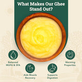 Anveshan A2 Desi Cow Ghee 500ml | Traditional Bilona Method | Pure, Natural, Aromatic & Danedaar | NABL Lab Tested (70+ Quality Tests) | Curd- Churned & Cultured | Grass Fed Desi Cows | Glass Jar
