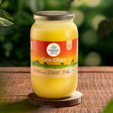 Organic India Pure Cow Ghee, 1 L | Labs Tested on 250+ Parameters | Certified Organic | Glass Bottle | Sourced from Organically Fed Cows | Authentic Taste, Rich in Healthy Fat